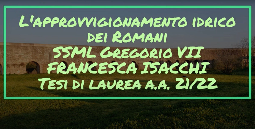 L'approvvigionamento idrico dei romani