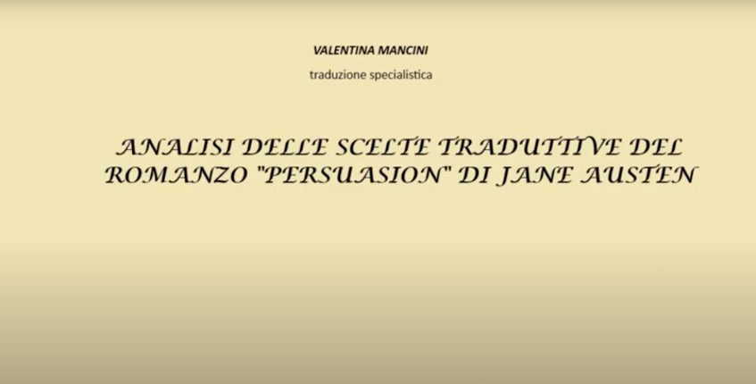 Analisi delle scelte traduttive del romanzo 